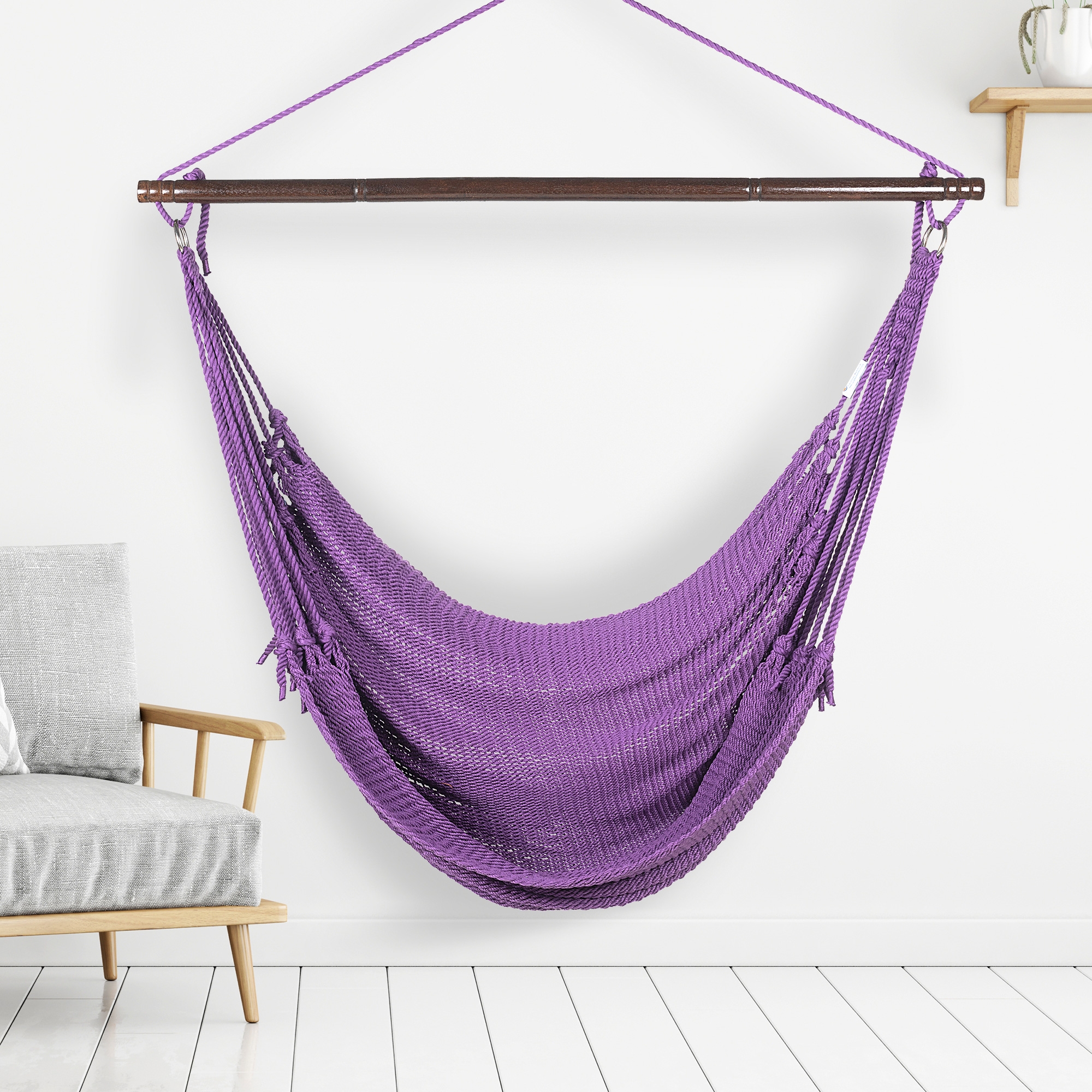 JUMBO CARIBBEAN HAMMOCK CHAIR - 55 inch - softspun polyester - PURPLE