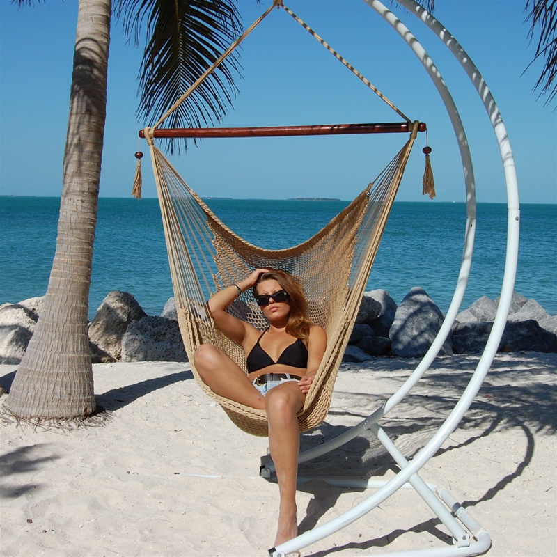 Large caribbean hammock chair with online footrest